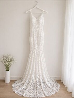 Elegant White Lace Mermaid Wedding Dress